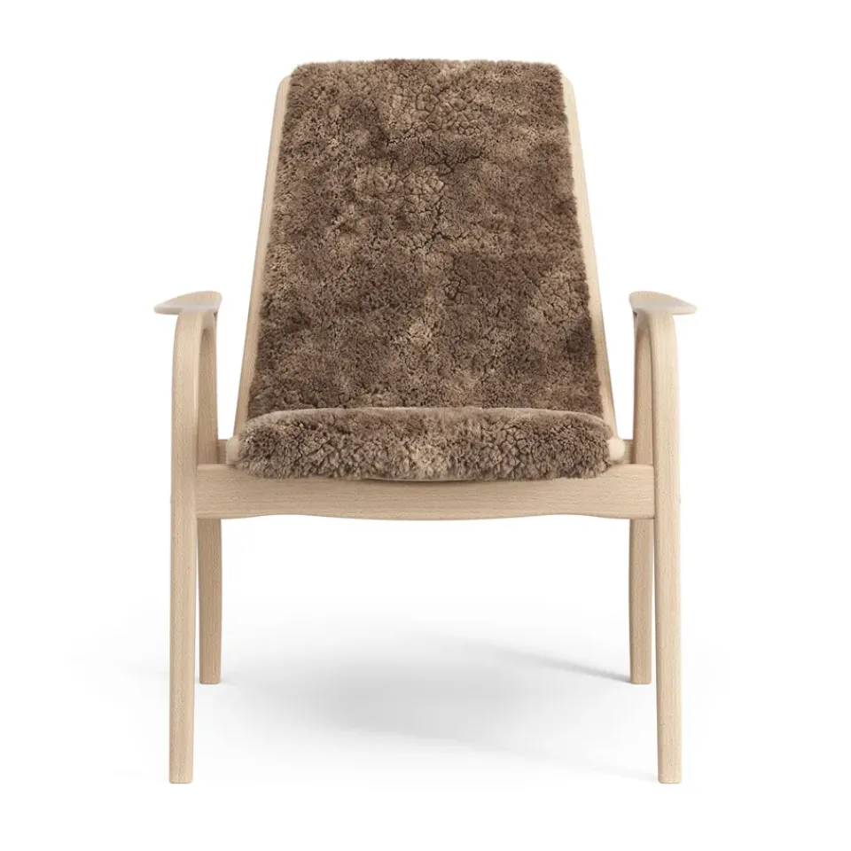 Swedese Armchairs & Footstools*Laminett arm chair laquered beech/sheep skin, Sahara (nougat brown) Beige