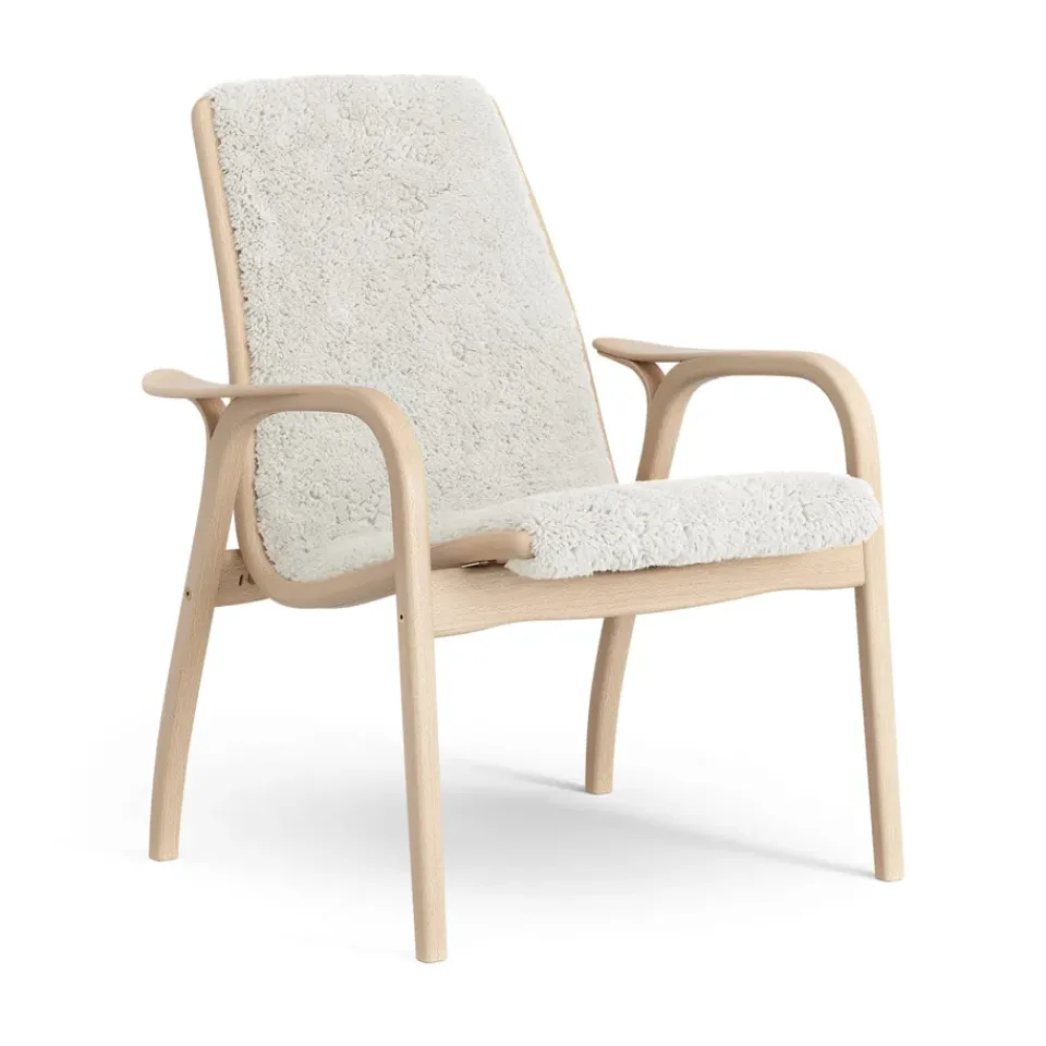 Swedese Armchairs & Footstools*Laminett arm chair laquered beech/sheep skin, Off white (white) Beige