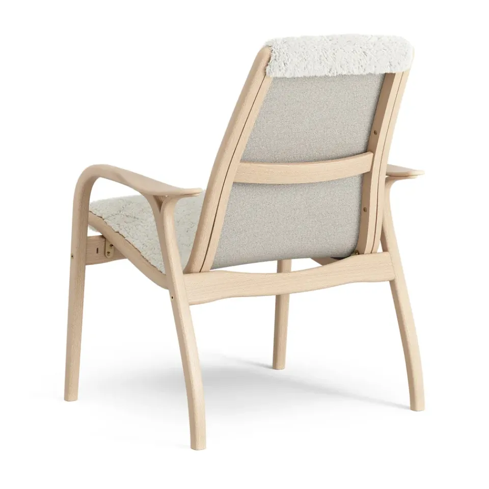 Swedese Armchairs & Footstools*Laminett arm chair laquered beech/sheep skin, Off white (white) Beige