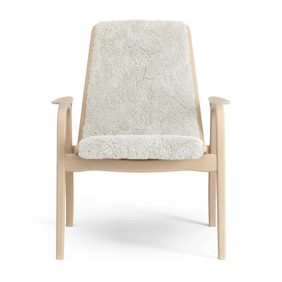 Swedese Armchairs & Footstools*Laminett arm chair laquered beech/sheep skin, Off white (white) Beige
