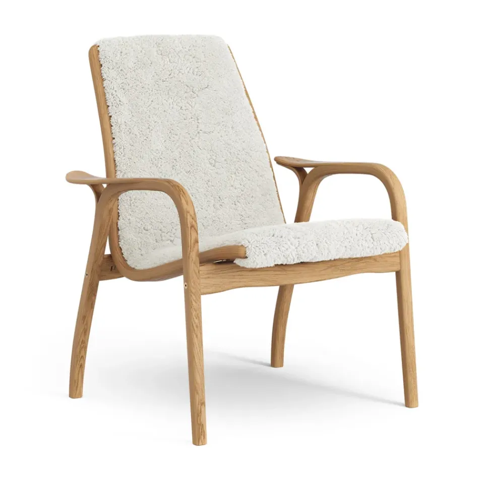 Swedese Armchairs & Footstools*Laminett arm chair oiled oak/sheep skin, Off white (white) Beige