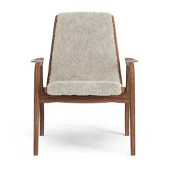 Swedese Armchairs & Footstools*Laminett arm chair oiled walnut/sheep skin, Moonlight (beige) Brown