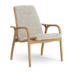 Swedese Armchairs & Footstools*Laminett arm chair oiled oak/sheep skin, Moonlight Beige