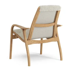 Swedese Armchairs & Footstools*Laminett arm chair oiled oak/sheep skin, Moonlight Beige