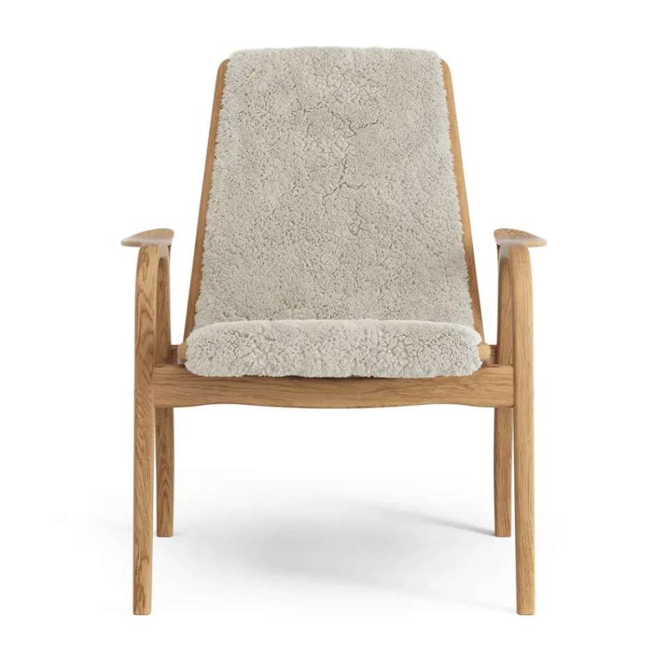 Swedese Armchairs & Footstools*Laminett arm chair oiled oak/sheep skin, Moonlight Beige