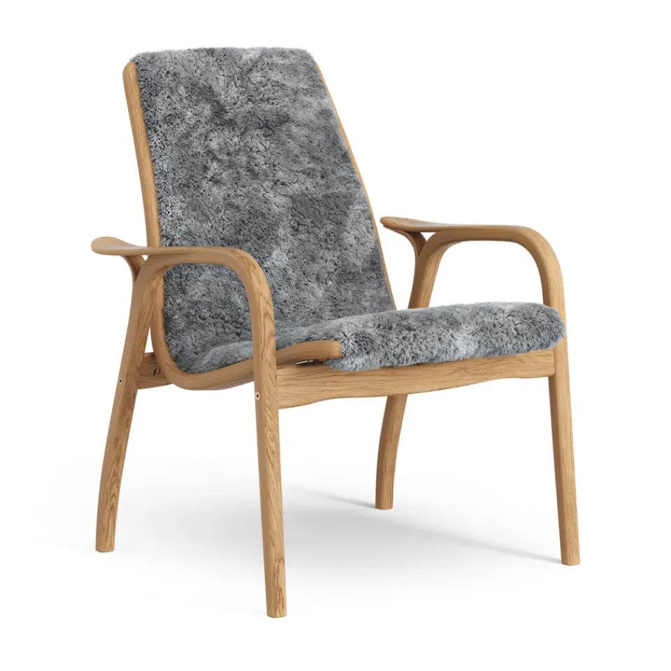 Swedese Armchairs & Footstools*Laminett arm chair oiled oak/sheep skin, Scandinavian Grey