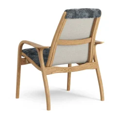 Swedese Armchairs & Footstools*Laminett arm chair oiled oak/sheep skin, Charcoal (dark grey) Beige