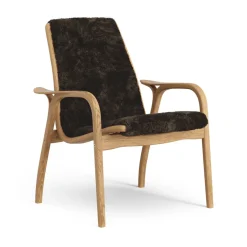 Swedese Armchairs & Footstools*Laminett arm chair oiled oak/sheep skin, Espresso (brown) Beige