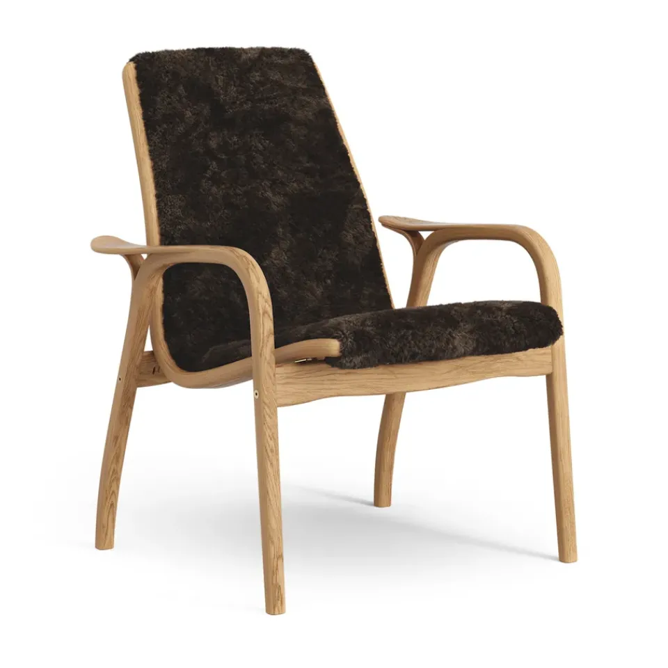 Swedese Armchairs & Footstools*Laminett arm chair oiled oak/sheep skin, Espresso (brown) Beige