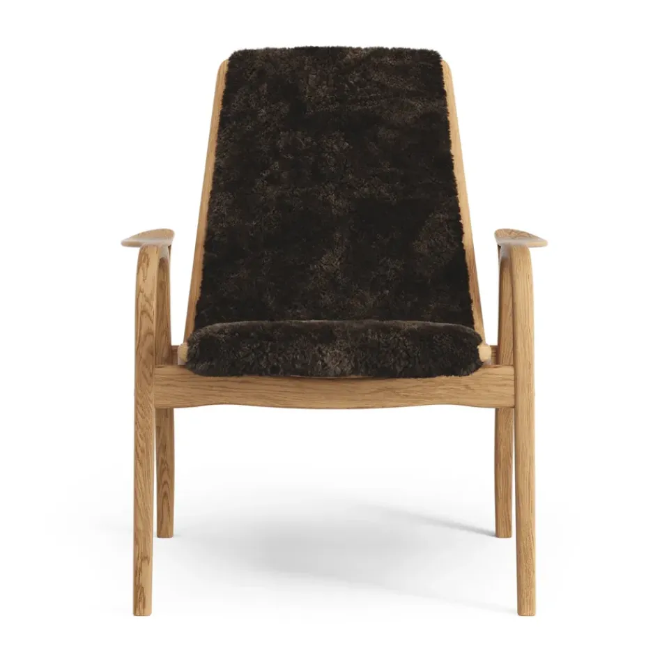 Swedese Armchairs & Footstools*Laminett arm chair oiled oak/sheep skin, Espresso (brown) Beige