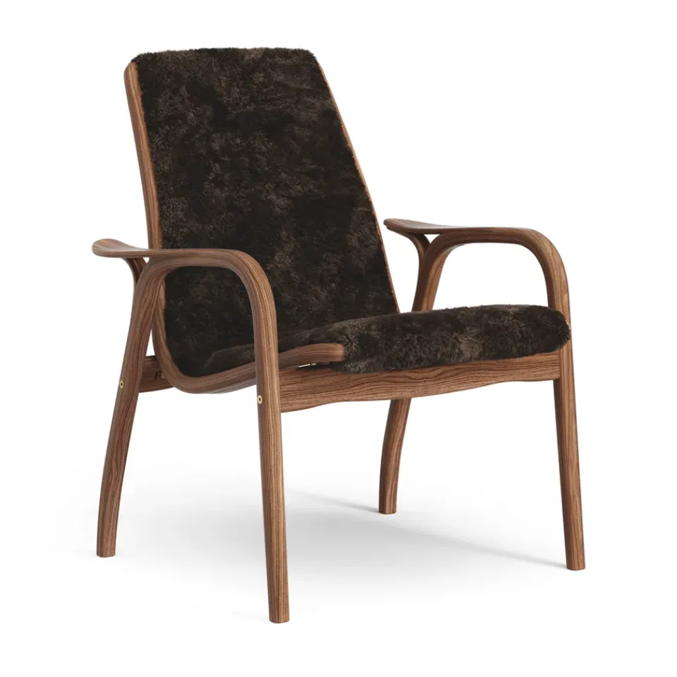 Swedese Armchairs & Footstools*Laminett arm chair oiled walnut/sheep skin, Espresso Brown