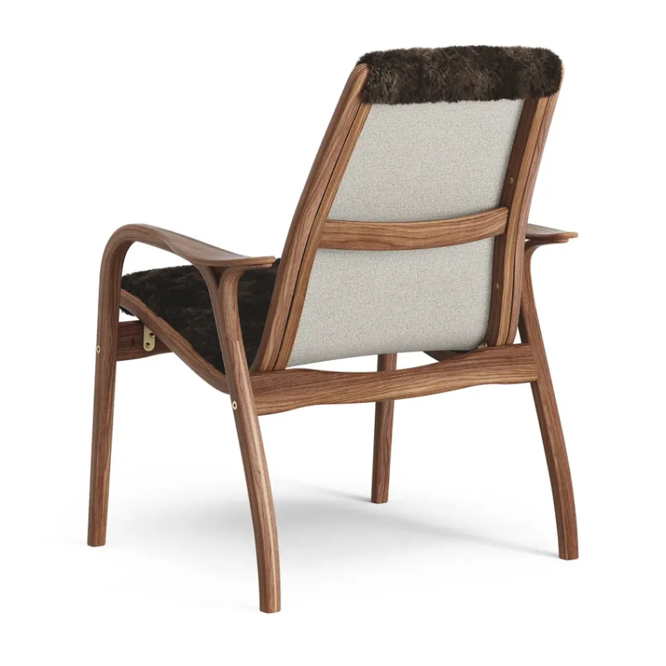 Swedese Armchairs & Footstools*Laminett arm chair oiled walnut/sheep skin, Espresso Brown