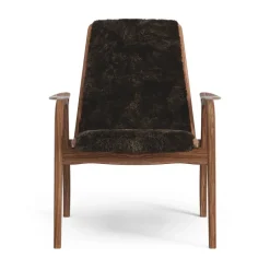 Swedese Armchairs & Footstools*Laminett arm chair oiled walnut/sheep skin, Espresso Brown