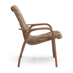 Swedese Armchairs & Footstools*Laminett arm chair oiled walnut/sheep skin, Sahara (nougat ) Brown