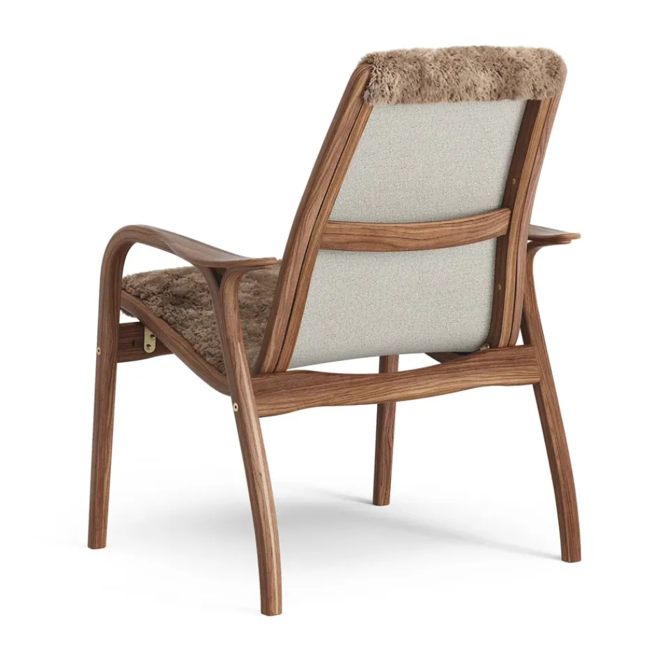 Swedese Armchairs & Footstools*Laminett arm chair oiled walnut/sheep skin, Sahara (nougat ) Brown