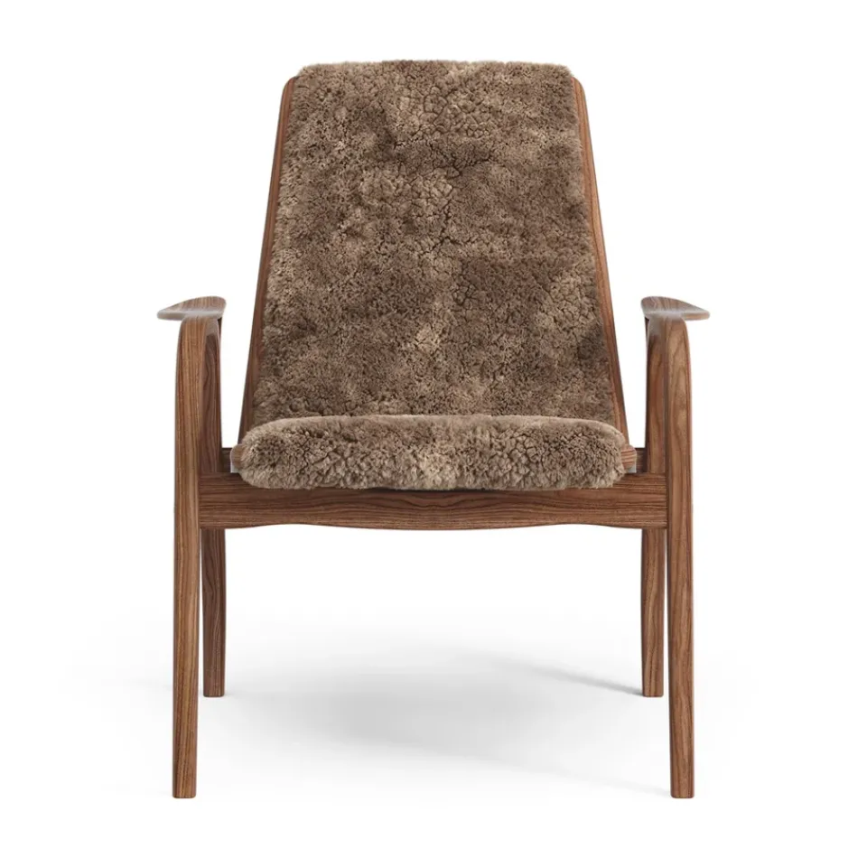 Swedese Armchairs & Footstools*Laminett arm chair oiled walnut/sheep skin, Sahara (nougat ) Brown