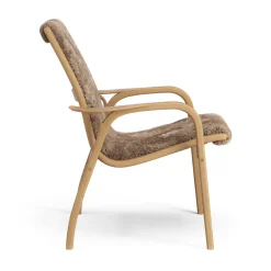 Swedese Armchairs & Footstools*Laminett arm chair oiled oak/sheep skin, Sahara (nougat brown) Beige
