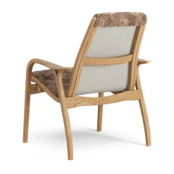 Swedese Armchairs & Footstools*Laminett arm chair oiled oak/sheep skin, Sahara (nougat brown) Beige