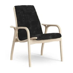 Swedese Armchairs & Footstools*Laminett arm chair white pigmented oak/sheep skin, Black (black) Beige