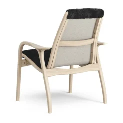 Swedese Armchairs & Footstools*Laminett arm chair white pigmented oak/sheep skin, Black (black) Beige