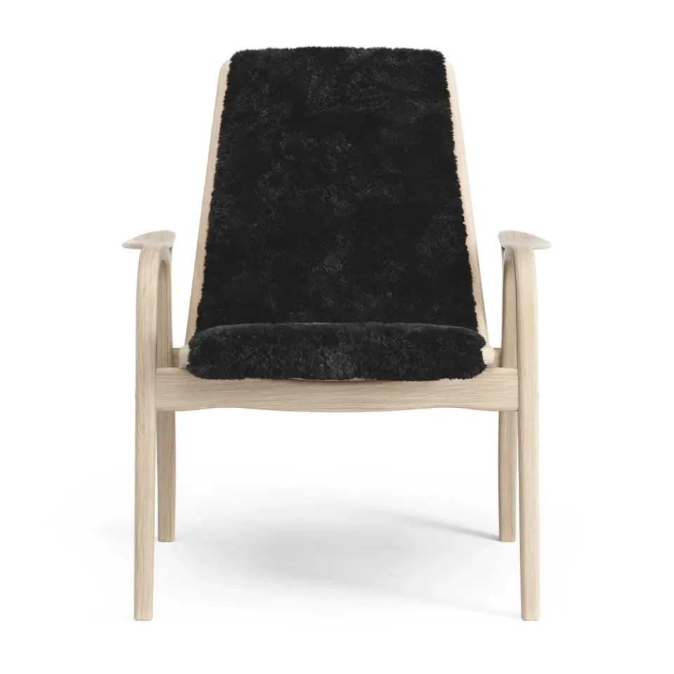 Swedese Armchairs & Footstools*Laminett arm chair white pigmented oak/sheep skin, Black (black) Beige