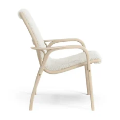 Swedese Armchairs & Footstools*Laminett arm chair white pigmented oak/sheep skin, Off white (white) Beige