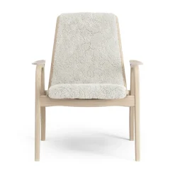 Swedese Armchairs & Footstools*Laminett arm chair white pigmented oak/sheep skin, Off white (white) Beige
