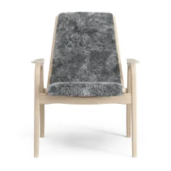 Swedese Armchairs & Footstools*Laminett arm chair white pigmented oak/sheep skin, Scandinavian Grey (grey) Beige