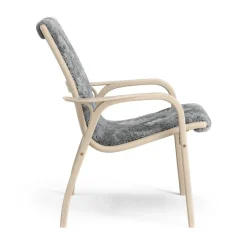 Swedese Armchairs & Footstools*Laminett arm chair white pigmented oak/sheep skin, Scandinavian Grey (grey) Beige
