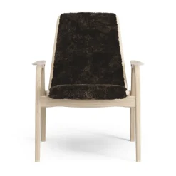 Swedese Armchairs & Footstools*Laminett arm chair white pigmented oak/sheep skin, Espresso (brown) Beige