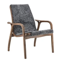 Swedese Armchairs & Footstools*Laminett armchair oak/sheepskin Special Edition, Rubio Monocoat Chocolate-Charcoal Grey