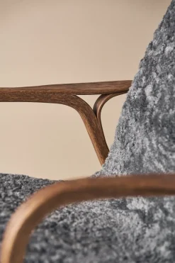 Swedese Armchairs & Footstools*Laminett armchair oak/sheepskin Special Edition, Rubio Monocoat Chocolate-Charcoal Grey