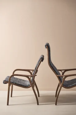 Swedese Armchairs & Footstools*Laminett armchair oak/sheepskin Special Edition, Rubio Monocoat Chocolate-Charcoal Grey