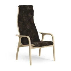 Swedese Armchairs & Footstools|Children's Armchairs*Lamini children's arm chair laquered oak/sheep skin, Espresso (brown) Beige