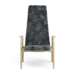 Swedese Armchairs & Footstools|Children's Armchairs*Lamini children's arm chair laquered oak/sheep skin, Charcoal (dark grey) Beige