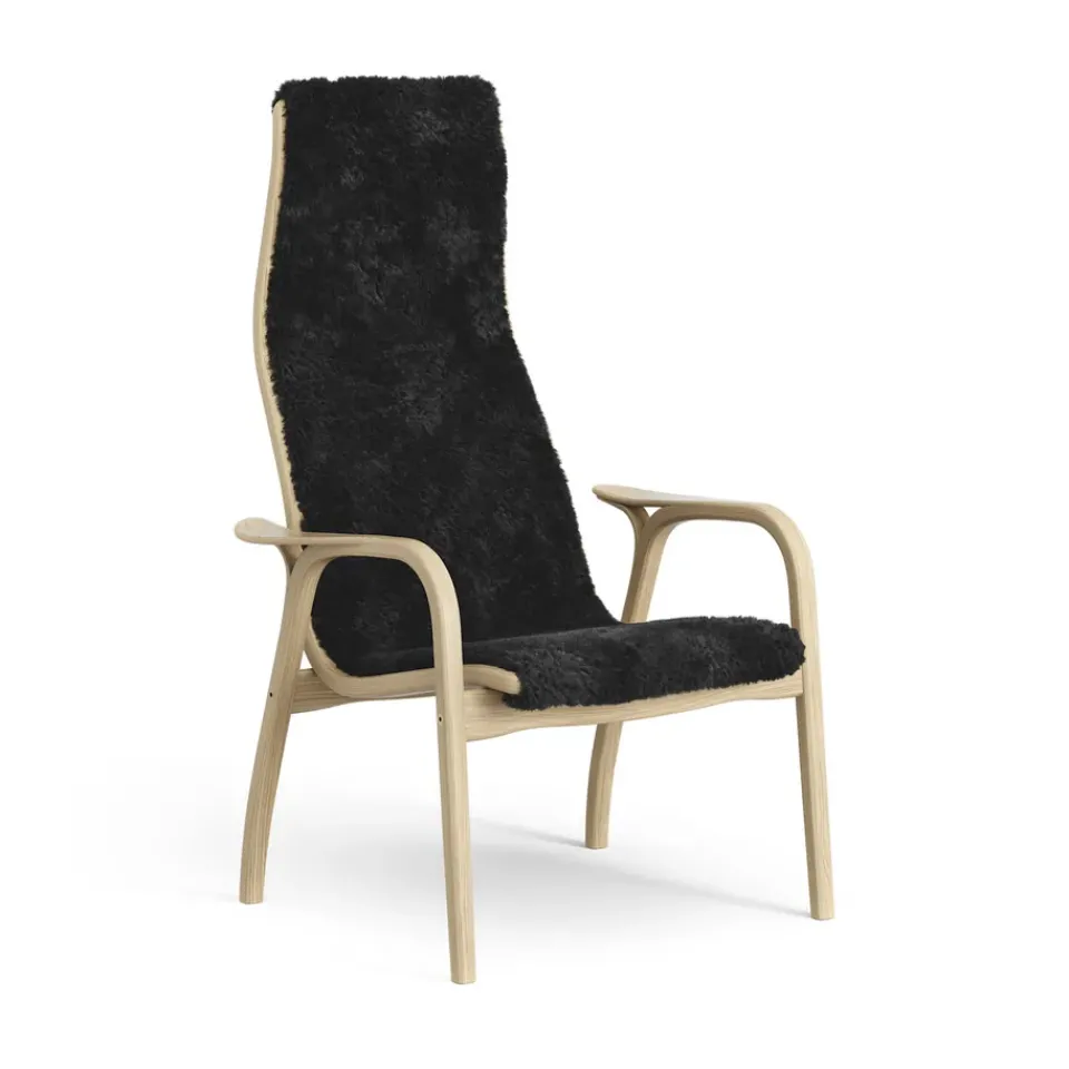 Swedese Children's Armchairs|Armchairs & Footstools*Lamini children's arm chair laquered oak/sheep skin, Black (black) Beige