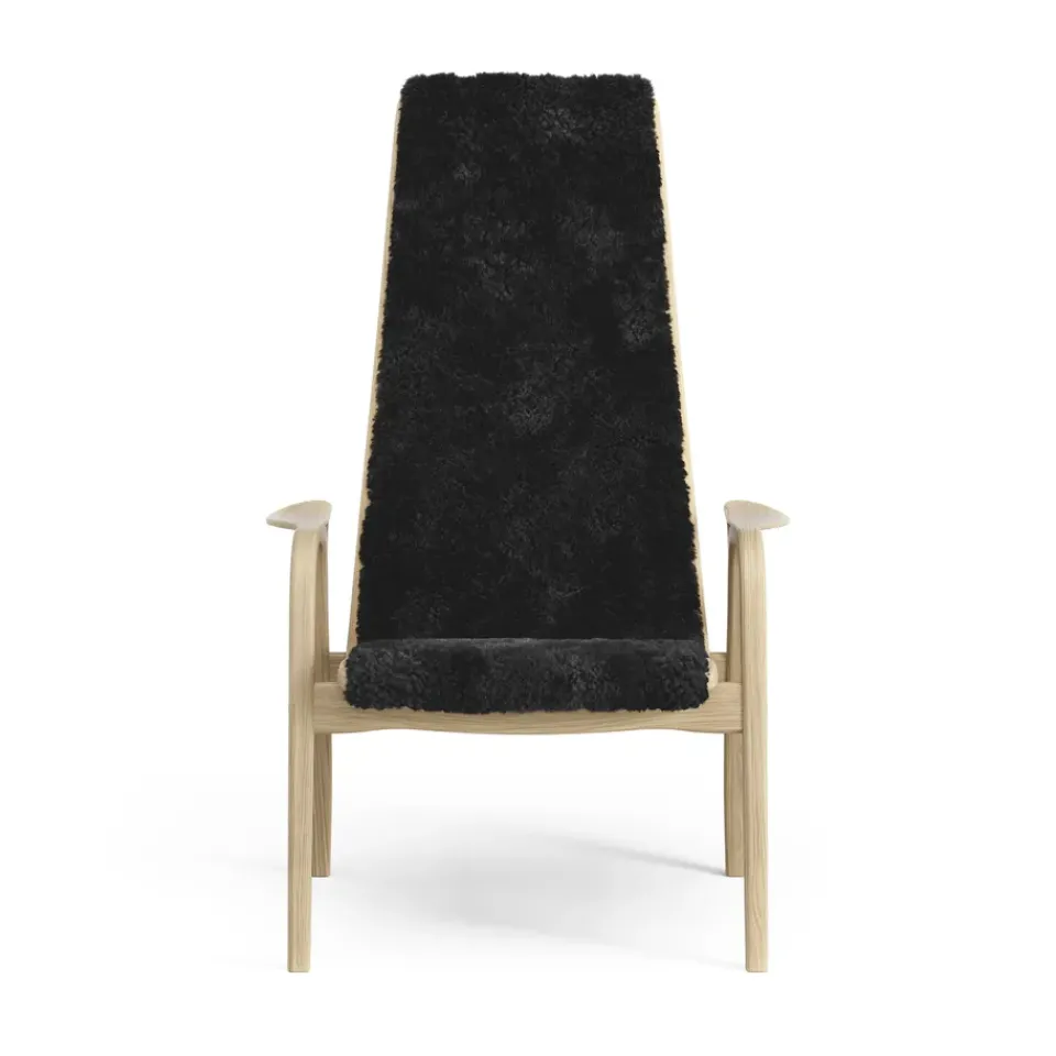 Swedese Children's Armchairs|Armchairs & Footstools*Lamini children's arm chair laquered oak/sheep skin, Black (black) Beige