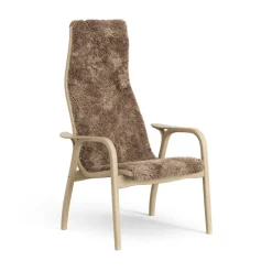 Swedese Armchairs & Footstools|Children's Armchairs*Lamini children's arm chair laquered oak/sheep skin, Sahara (nougat brown) Beige