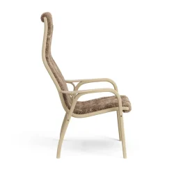 Swedese Armchairs & Footstools|Children's Armchairs*Lamini children's arm chair laquered oak/sheep skin, Sahara (nougat brown) Beige