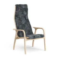 Swedese Armchairs & Footstools|Children's Armchairs*Lamini children's arm chair laquered beech/sheep skin, Charcoal (dark grey) Beige