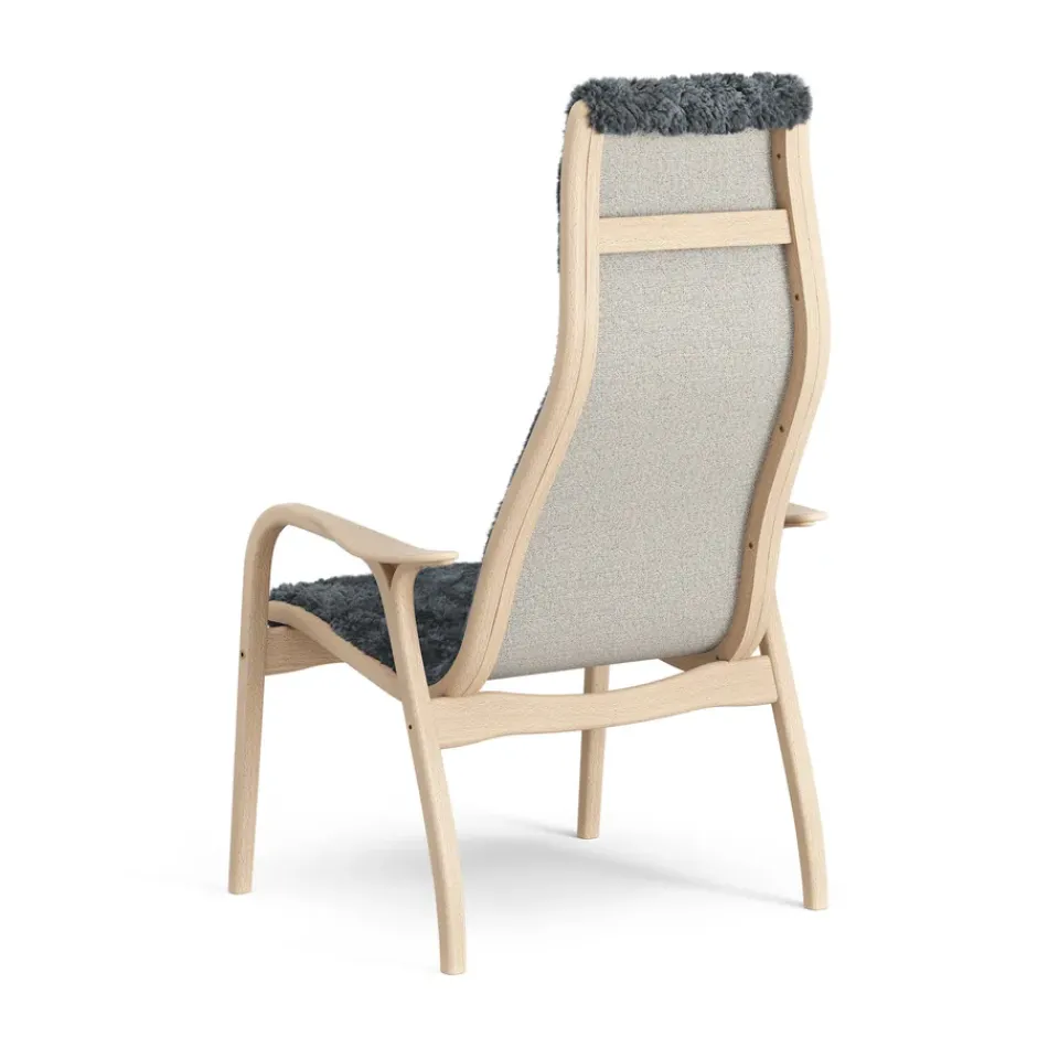 Swedese Armchairs & Footstools|Children's Armchairs*Lamini children's arm chair laquered beech/sheep skin, Charcoal (dark grey) Beige