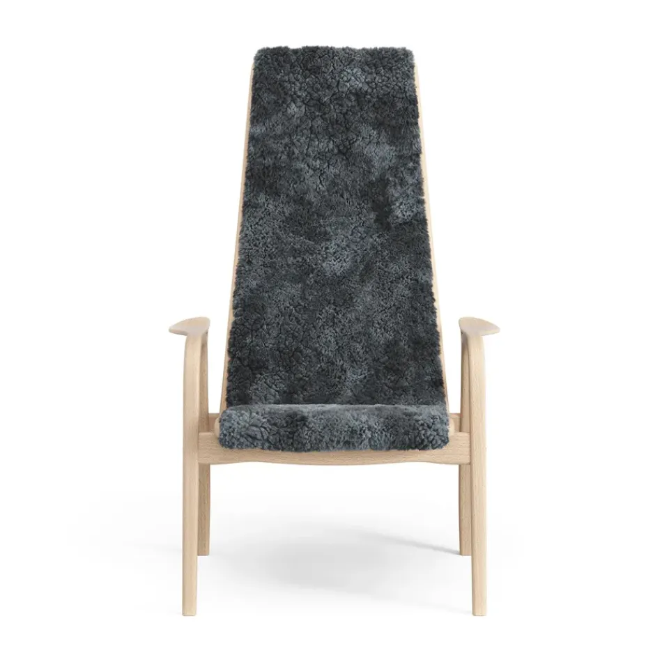 Swedese Armchairs & Footstools|Children's Armchairs*Lamini children's arm chair laquered beech/sheep skin, Charcoal (dark grey) Beige