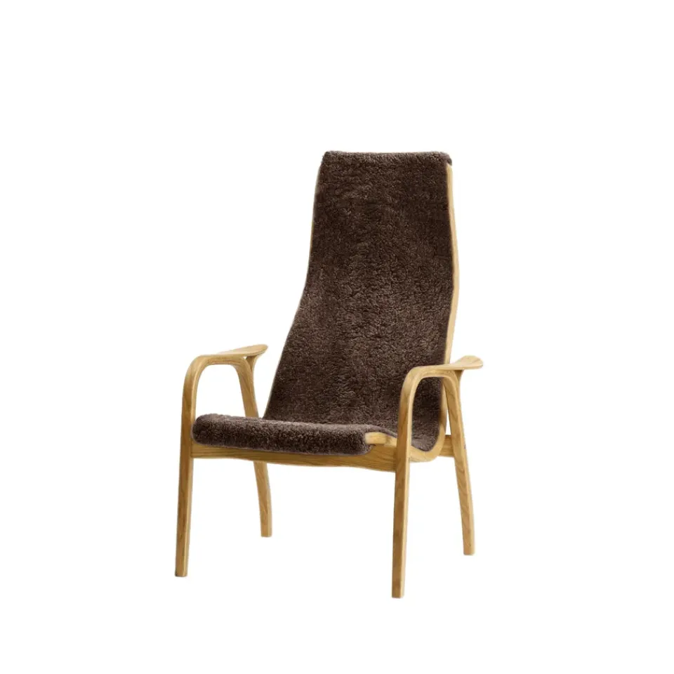 Swedese Children's Armchairs|Armchairs & Footstools*Lamini Children's armchair, Sheepskin espresso, oiled oak Brown