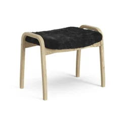 Swedese Armchairs & Footstools|Children's Armchairs*Lamini children's foot stool laquered oak/sheep skin, Black (black) Beige