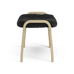 Swedese Armchairs & Footstools|Children's Armchairs*Lamini children's foot stool laquered oak/sheep skin, Black (black) Beige