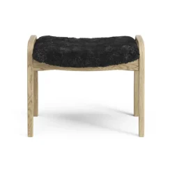 Swedese Armchairs & Footstools|Children's Armchairs*Lamini children's foot stool laquered oak/sheep skin, Black (black) Beige