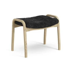 Swedese Armchairs & Footstools|Children's Armchairs*Lamini children's foot stool laquered oak/sheep skin, Black (black) Beige