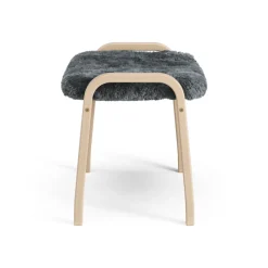 Swedese Armchairs & Footstools|Children's Armchairs*Lamini children's foot stool laquered beech/sheep skin, Charcoal (dark grey) BeigeGrey
