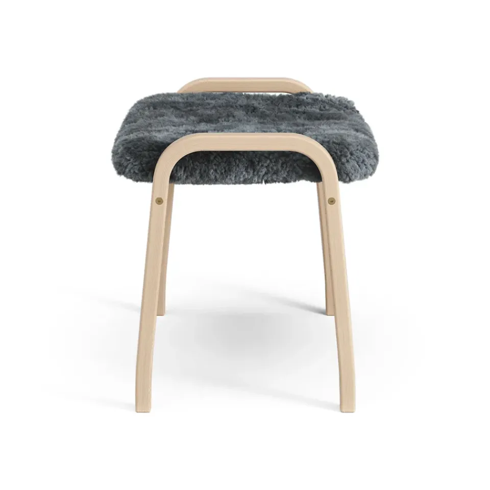 Swedese Armchairs & Footstools|Children's Armchairs*Lamini children's foot stool laquered beech/sheep skin, Charcoal (dark grey) BeigeGrey