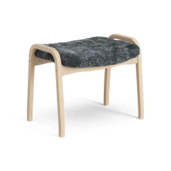 Swedese Armchairs & Footstools|Children's Armchairs*Lamini children's foot stool laquered beech/sheep skin, Charcoal (dark grey) BeigeGrey